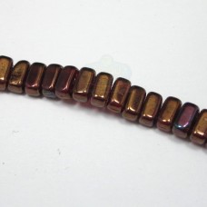 3x6mm Brick Czech Mate Siam Ruby-Bronze Vega